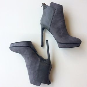 Paper Fox Faux Suede & Leather Stiletto Boot Sz. 8